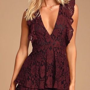 Lulu's Burgundy Tiered Dress